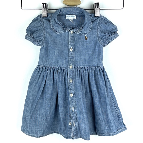 RALPH LAUREN Polo Denim Jean Dress 12 months - Picture 1 of 12
